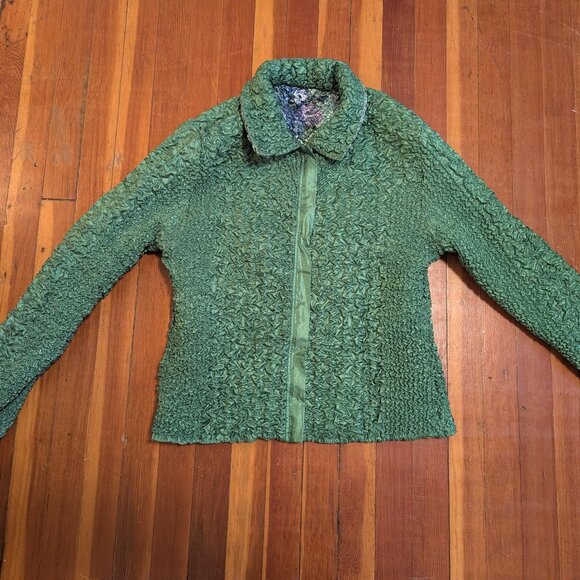 Reversible Popcorn Coat Green - Picture 3 of 6